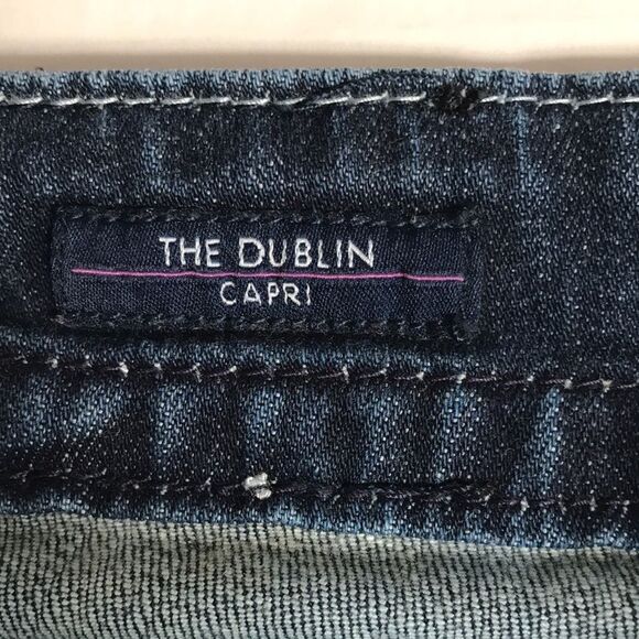 VIGOSS Dublin CAPRI Skimmer Jeans Women's Size 1/2 Embellished Denim Ankle Crop - Picture 11 of 15